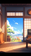 Sunny Room View Illustration