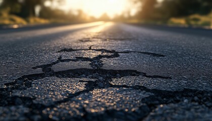 Asphalt crack dried abstract black road transportation