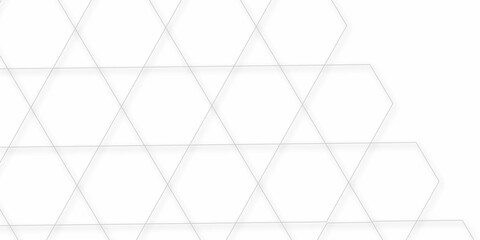 Fototapeta premium Abstract white vector wallpaper with hexagon grid.3D Futuristic honeycomb mosaic white background. Realistic geometric mesh&nbsp;cells&nbsp;texture.