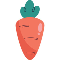 Creative Vector Illustration of a Fresh and Healthy Carrot in Flat Design Style