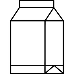 Flat Style Vector Illustration of a Fresh Milk Carton Box