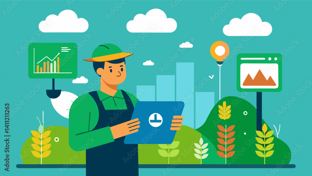 Poster realtime data on crop growth and weather conditions enables farmers to make precise decisions on whe