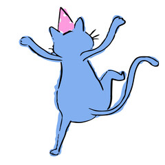 Party cat png sticker illustration, transparent background