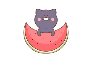 ネコとスイカ