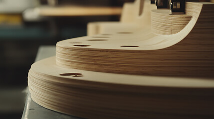 Carpenter measuring and cutting wood for a new furniture piece. Featuring precise measurements and wood cutting