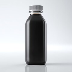Fototapeta premium Blank black plastic beverage bottle mockup.