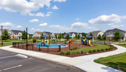 The neighborhood features a community park with playgrounds, picnic areas, and walking trails, offering opportunities for outdoor recreation and social gatherings for families and friends.