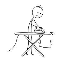 Sticky man ironing