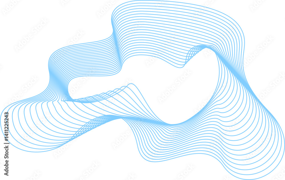 Poster abstract curved wave element set