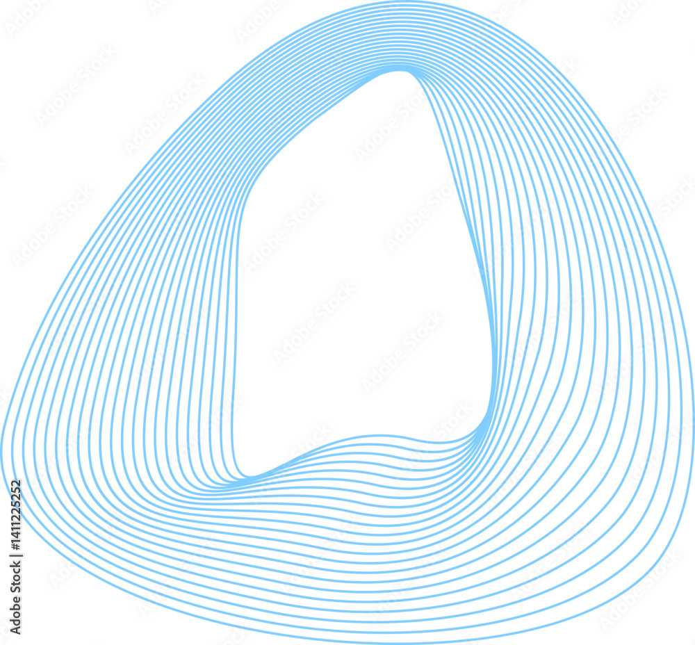 Poster abstract curved wave element set