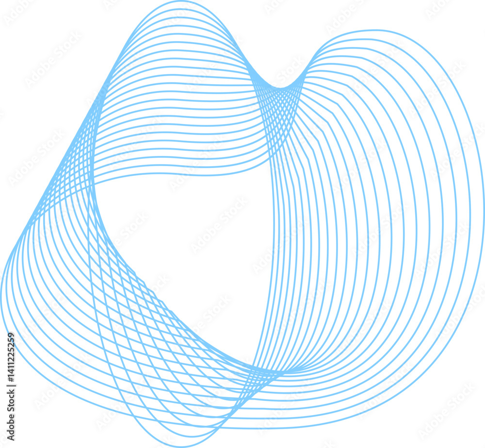 Poster abstract curved wave element set