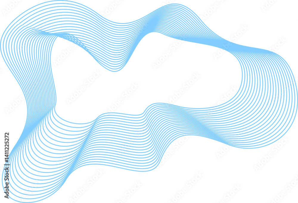 Poster abstract curved wave element set