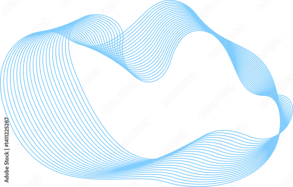 Poster abstract curved wave element set