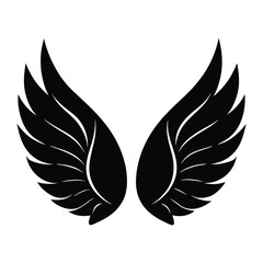 Fototapeta premium A pair of wings shaped like leaves on white background