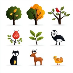 Fototapeta premium Colorful Forest Animal Art