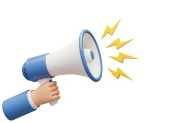 Megaphone announcement promotion isolated on white background