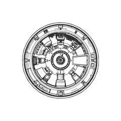 Vintage clock target with arrows on abstract circles shows business time