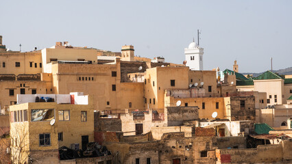 Overhead view of the medina in Fez, Morocco
