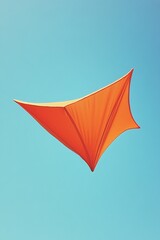 Orange Kite Soaring Blue Sky