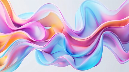 Fototapeta premium Abstract colorful shapes and fluid lines on a white background 3d rendered illustration