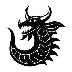 Sea Monster Icon Vector Illustration Mythical Creature For Viking Design