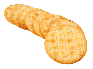 Cornish wafers biscuits flaky puffed savoury crackers isolated on a white background