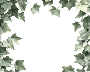 Fototapeta premium Elegant ivy border with soft green leaves gently framing the design for a natural look