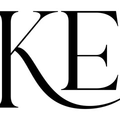 Abstract letter KE monogram logo illustration