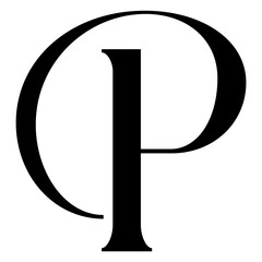 Abstract letter P monogram logo illustration