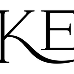  abstract KE letter monogram logo illustration