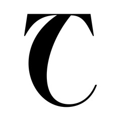  abstract T letter logo monogram illustration