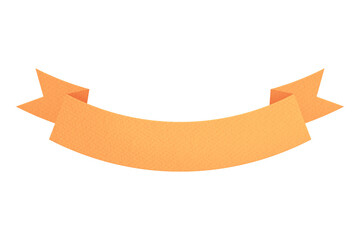 Marigold yellow ribbon banner sticker with white border design element