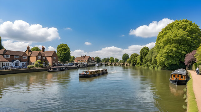 Vintage River Thames at Maidenhead - Scenic Beauty and Historical Charm