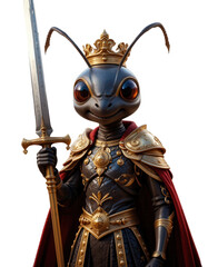 Obraz premium Ant Wearing Armor Holding a Sword Fantasy Character