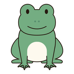 FROG cute animal illustration outline doodle simple kawaii Japanese style drawing kiddy icon minimalist symbol isolated 