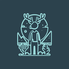 Elk | Deer head | Deer Hunting | Hunting Season | Zoo Animal | Safari Animal | Wildlife | Antler | Original Illustration | Vector and Clipart | Cutfile and Stencil