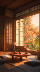 Serene Autumn Room Illustration
