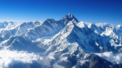 Obraz premium Majestic Everest: A Panoramic View of the Himalayas