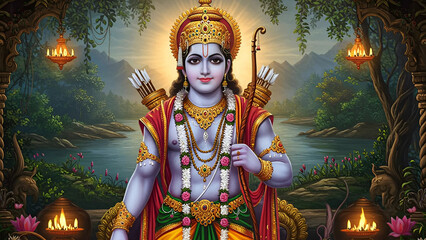 A visually striking image of lord ram with perfect balance of elements - 18