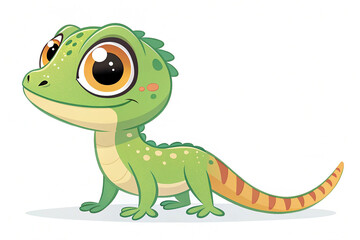 Vector illustration cute lizard cartoon isolated on white background