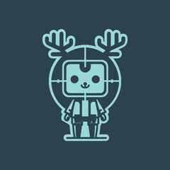 deer face icon vector, women deer, man deer vector illustration