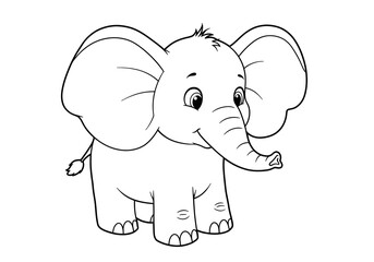 Obraz premium Simple Thick Outline Animals for Kids Coloring Book: Adorable Line Art Illustrations for Toddlers and Preschoolers
