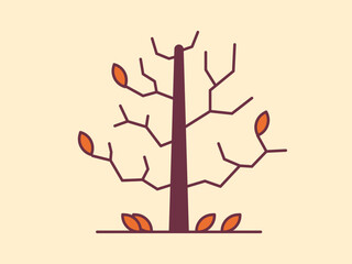 Dry Tree icon. Autumn icon and symbol. Autumn elements. Simple flat vector icon.