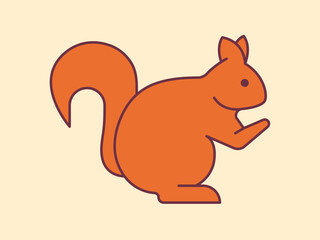 Squirrel icon. Autumn icon and symbol. Autumn elements. Simple flat vector icon.