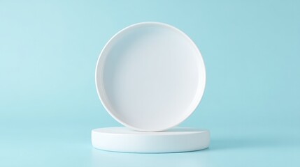 minimalistic empty food podium stands ready to showcase culinary excellence
