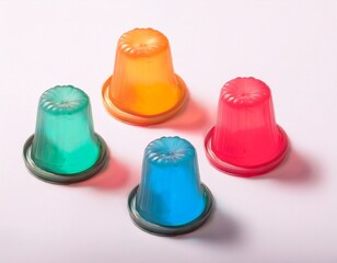 Generation Alpha food menu: a charming isometric of colorful Rainbow Jelly Cup icons on a white background.