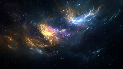 Obraz premium Cosmic nebulae display vibrant hues of interstellar gas and dust.