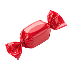 Wrap red candy isolated on white background