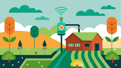 Soil moisture sensors enable farmers to implement targeted irrigation minimizing water waste and promoting healthier soil.. Vector illustration