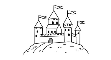 Fototapeta premium Simple Thick Outline Animals for Kids Coloring Book: Adorable Line Art Illustrations for Toddlers and Preschoolers